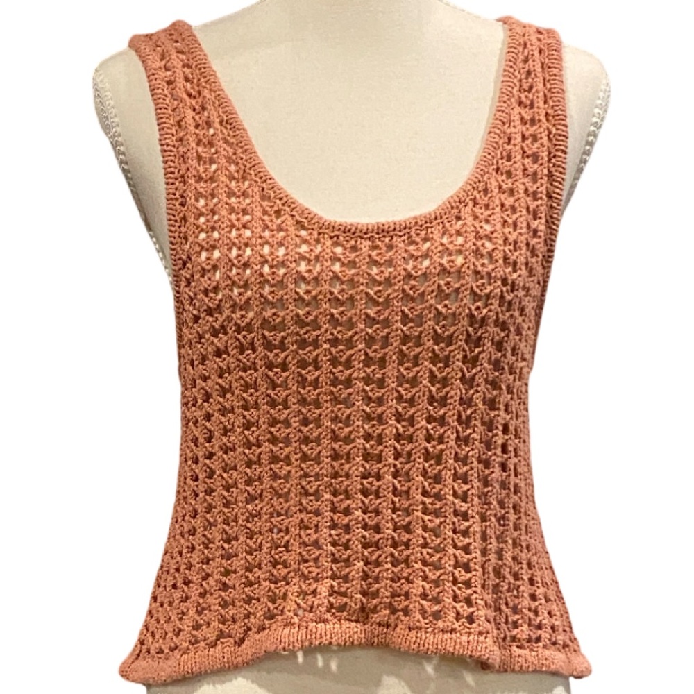 Aeropostale Peach Crochet Knit Tank Top